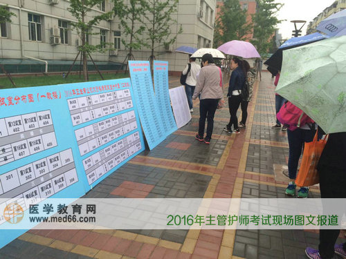 2016年主管護師考試考生到達(dá)考場查找教室
