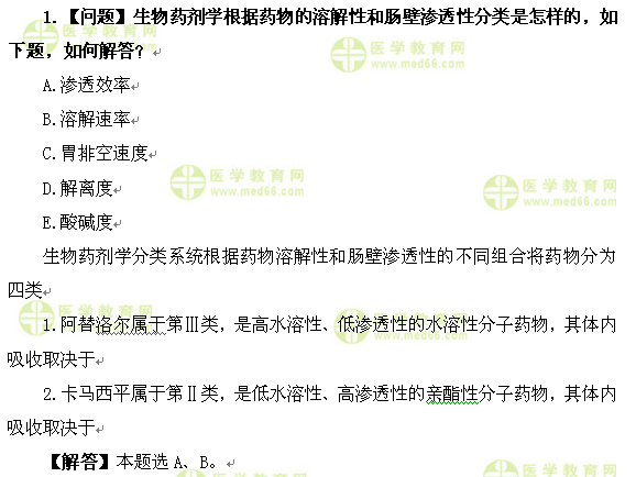 醫(yī)學(xué)教育網(wǎng)執(zhí)業(yè)西藥師:《答疑周刊》2016年第34期