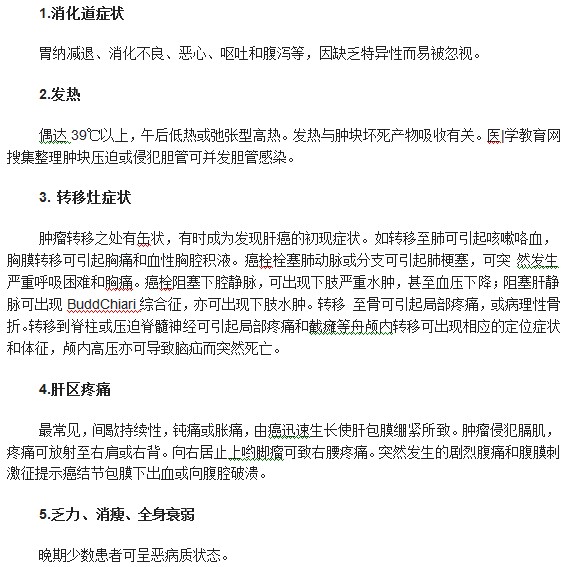 通過(guò)哪些癥狀可以判斷出患有肝癌？