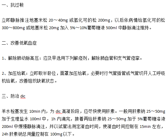 臨床上羊水栓塞的搶治手段有哪些？