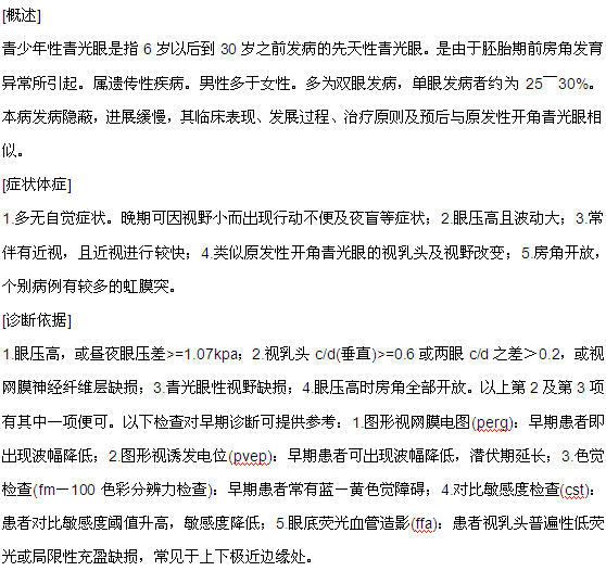 青少年性青光眼詳細介紹