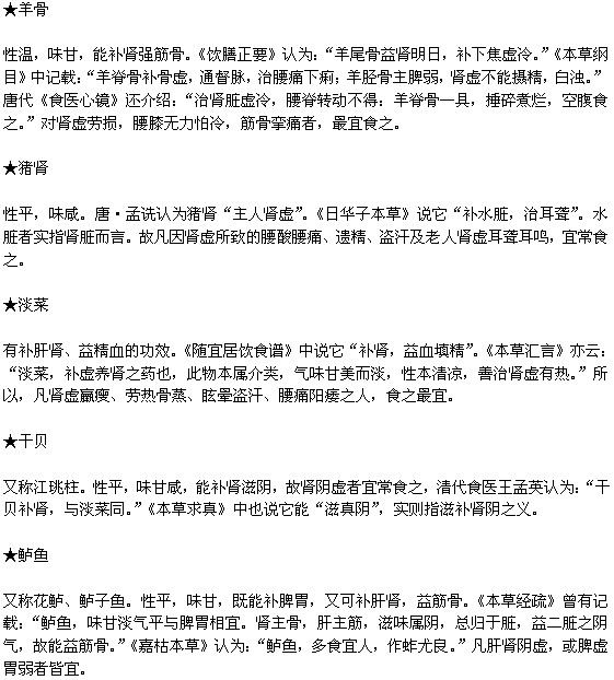 哪些食物有助于補(bǔ)腎養(yǎng)腎？