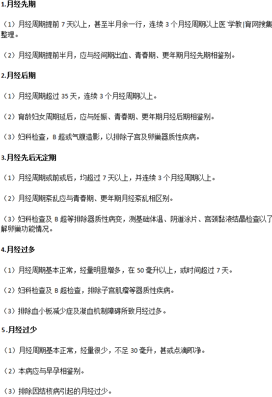 月經(jīng)不調(diào)容易與哪些其他月經(jīng)病相混淆？