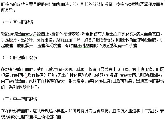 肝損傷的臨床癥狀有哪些？