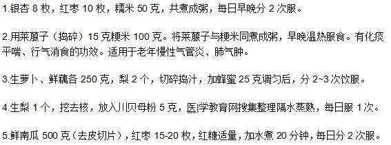 有沒有針對老年性肺氣腫的飲食療法？