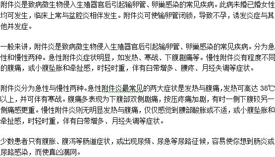 早期的附件炎有什么特殊的癥狀？如何識(shí)別？