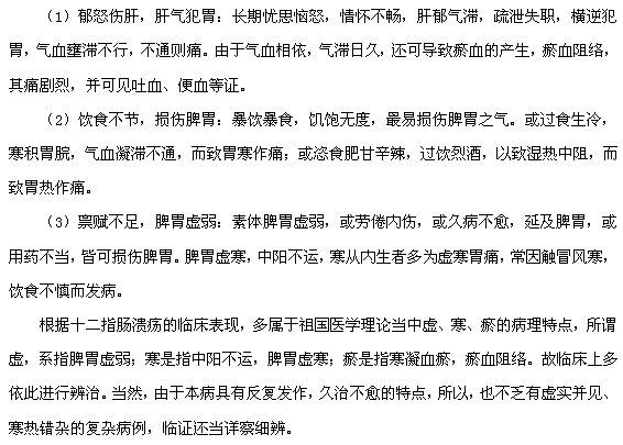 中醫(yī)對十二指腸潰瘍病的認(rèn)識(shí)和治療原則