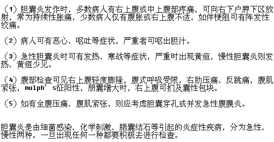膽囊炎有哪些早期癥狀表現(xiàn)？