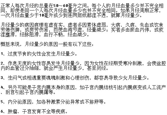 月經(jīng)量少有哪些原因？