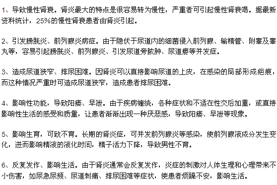 腎炎將對你的身體產(chǎn)生哪些危害？