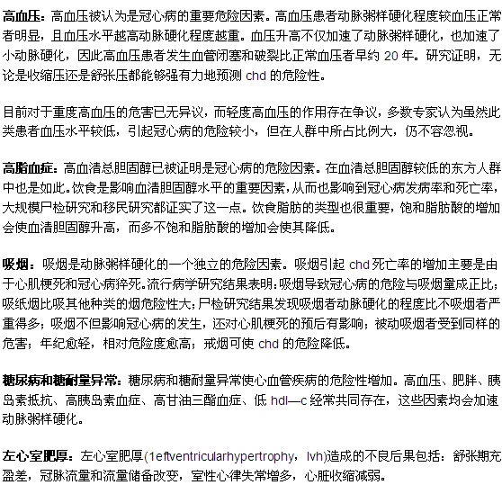 對(duì)冠心病患者具有危險(xiǎn)的因素有哪些