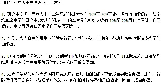 導(dǎo)致自閉癥的原因有哪些？