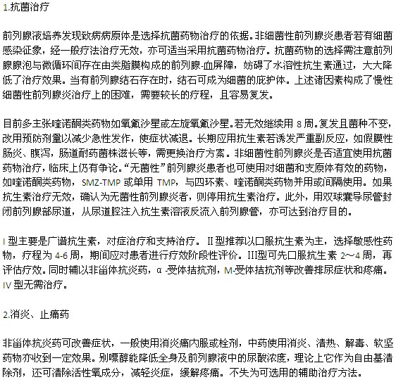 治療前列腺炎應該吃什么藥