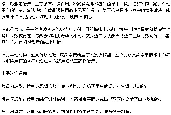 腎病的治療方法有哪幾種？