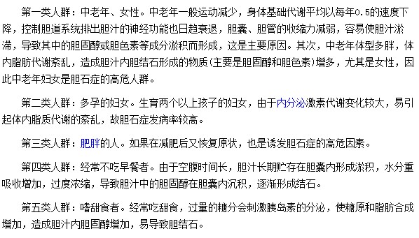 對于容易患有膽結(jié)石的人群你們知道多少？