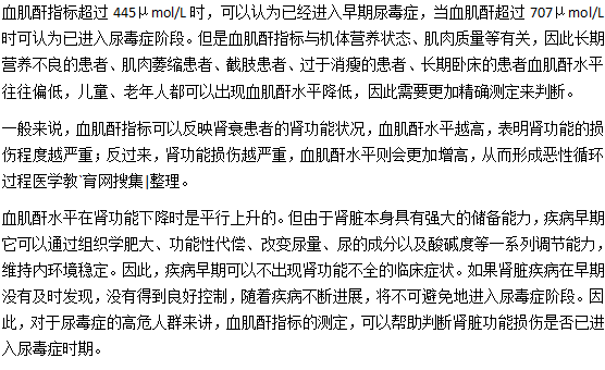 可以通過測定血肌酐指標(biāo)診斷尿毒癥