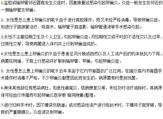 女人是怎么患上卵巢炎的？