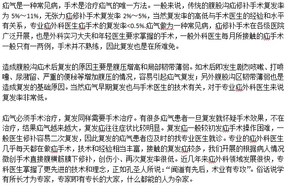 手術后疝氣還會復發(fā)嗎？復發(fā)后如何治療？