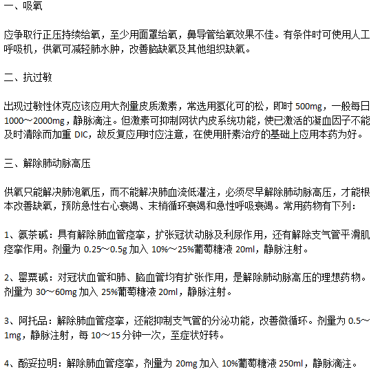 突發(fā)羊水栓塞的急救措施分別是什么？