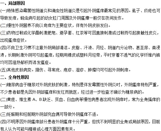 外陰瘙癢是哪些原因引起的？