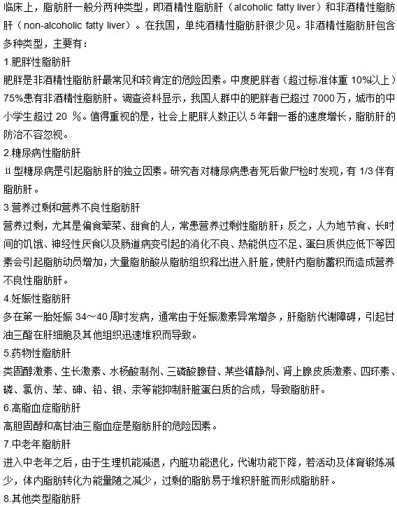 你知道脂肪肝分為哪些類型嗎？
