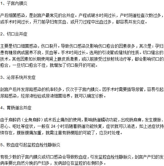 做完剖腹產(chǎn)手術(shù)之后會(huì)引起并發(fā)癥嗎？