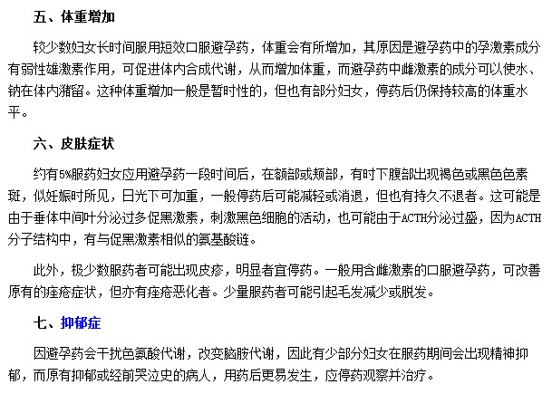 口服避孕藥會對女性造成哪些不良反應(yīng)
