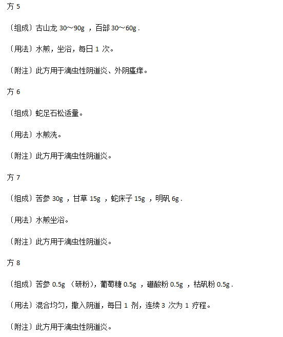 生活中有效治療陰道炎的中醫(yī)驗方有哪些？