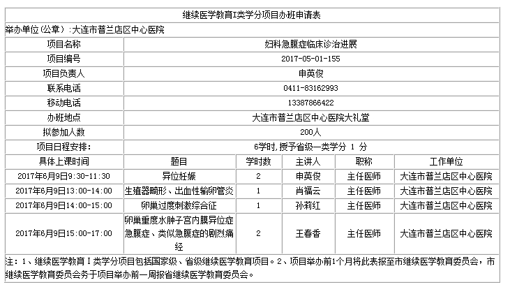 《婦科急腹癥臨床診治進展》學習班6月開班