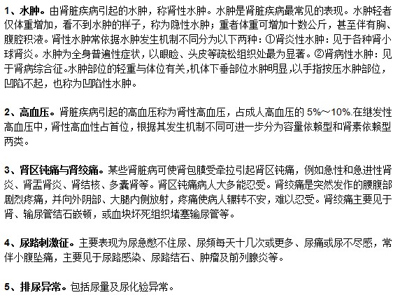腎病有哪些常見癥狀？