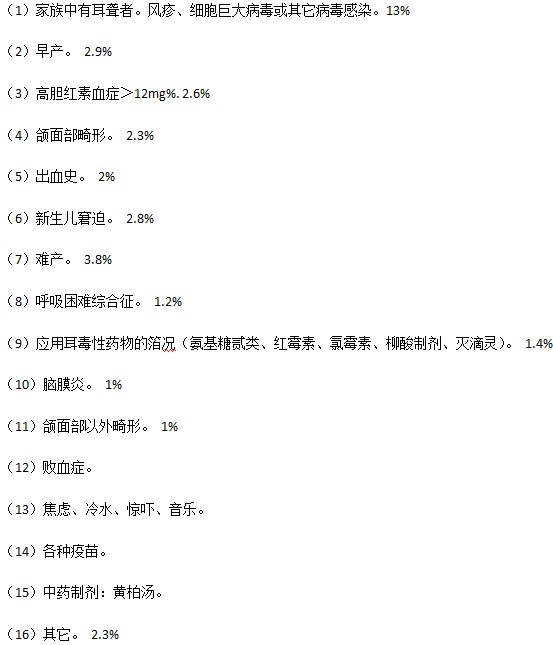 致聾因素都有什么大概比例是什么？