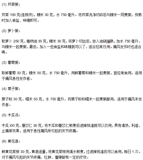 幾種對痛風(fēng)病人有利的流質(zhì)食物推薦