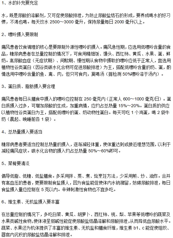 作為痛風患者飲食上應做到的6大要點