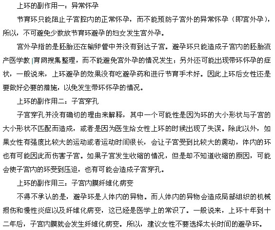 上環(huán)的副作用都有什么？