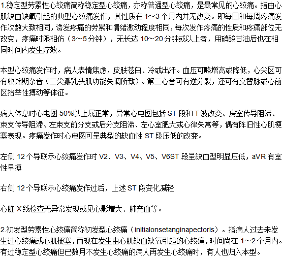 勞累性心絞痛的病因及常見(jiàn)分類