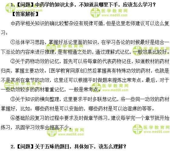 醫(yī)學(xué)教育網(wǎng)主管中藥師：《答疑周刊》2019年第4期