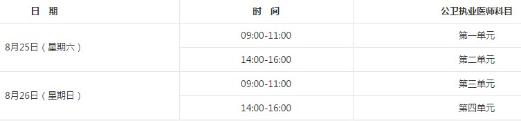 2018年公衛(wèi)執(zhí)業(yè)醫(yī)師考試時(shí)間是什么時(shí)候？