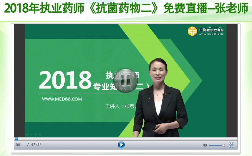 執(zhí)業(yè)藥師《抗菌藥物》知識點--視頻動畫幫忙記得更牢固！