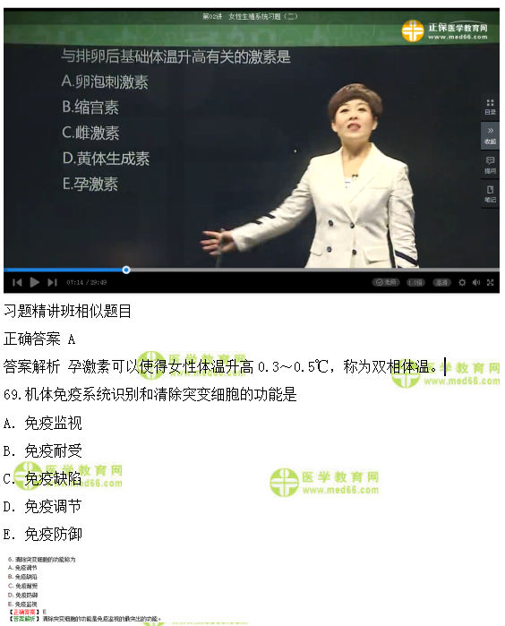 醫(yī)學(xué)教育網(wǎng)課程vs2018年臨床執(zhí)業(yè)醫(yī)師模擬試題第三單元對比（4）