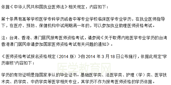 2019年山東省臨床執(zhí)業(yè)助理醫(yī)師考試條件是什么？