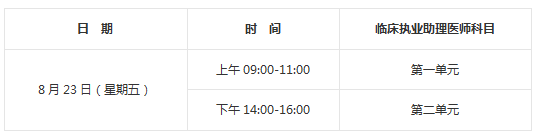 2019年臨床助理醫(yī)師考試時間