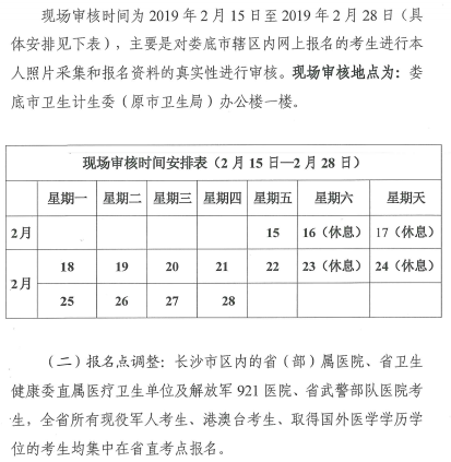 婁底市2019年臨床執(zhí)業(yè)醫(yī)師現(xiàn)場(chǎng)審核
