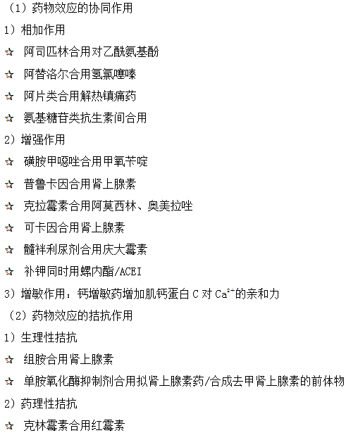 藥效學(xué)方面的藥物相互作用--執(zhí)業(yè)藥師知識(shí)點(diǎn)