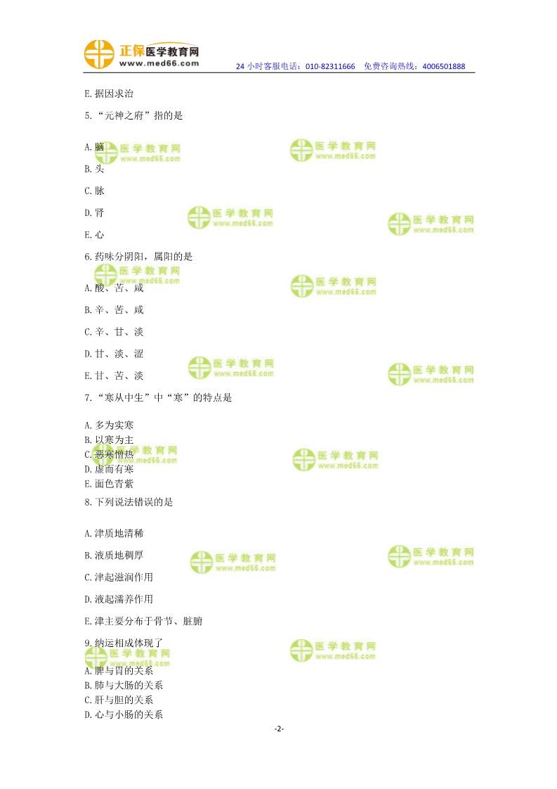 2019年中醫(yī)執(zhí)業(yè)醫(yī)師?？紲y評試卷