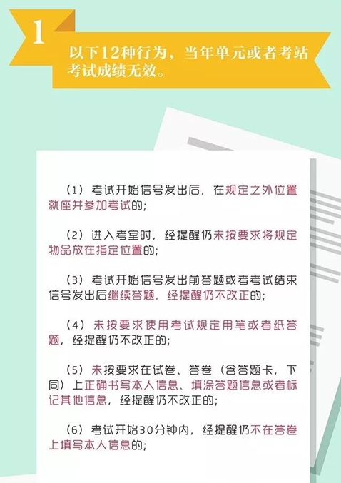 這12種行為當(dāng)年單元或考站考試成績(jī)無(wú)效！