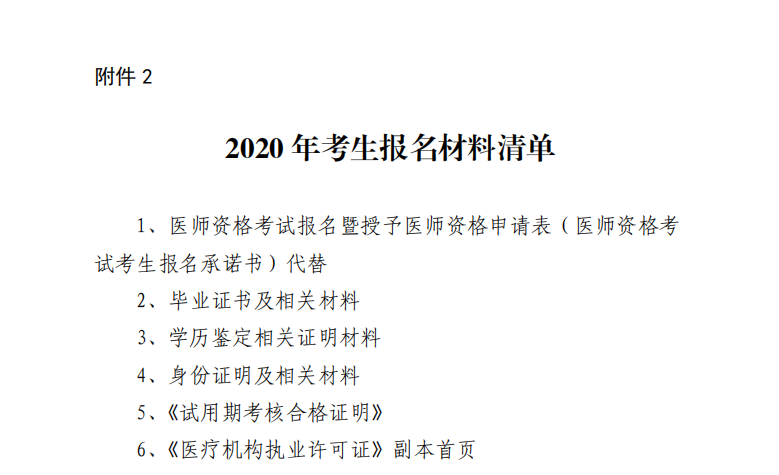 深圳醫(yī)師報(bào)名材料清單