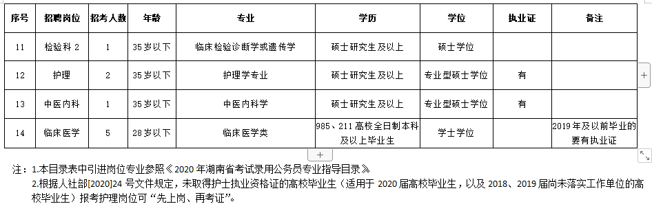 2020年12月湖南省邵東市人民醫(yī)院招聘醫(yī)護(hù)人員崗位計劃表1