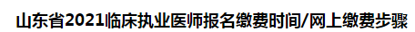 山東省2021臨床執(zhí)業(yè)醫(yī)師報(bào)名繳費(fèi)時(shí)間