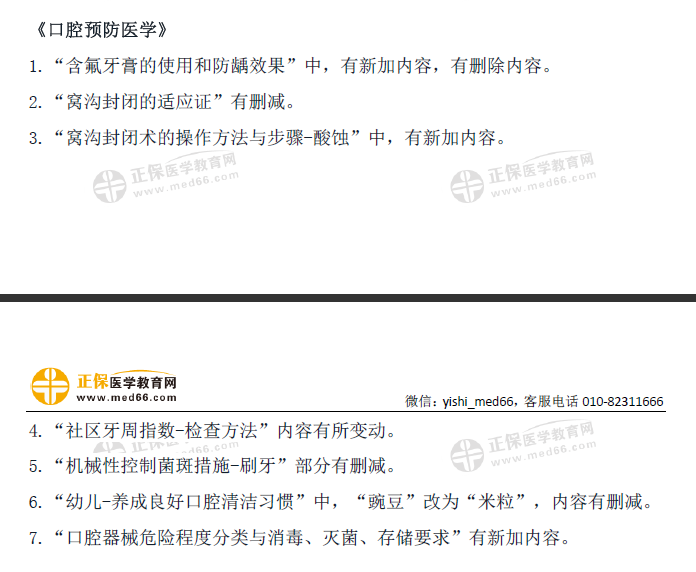 2021口腔預(yù)防醫(yī)學核心變動