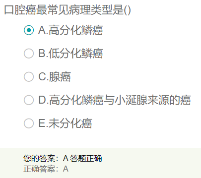 口腔癌最常見病理類型是？